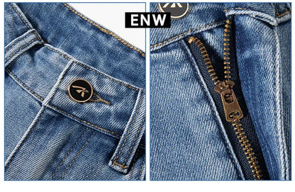 New Summer 98% Cotton Men's Business Casual Jeans Straight Soft Stretch Fabric Baggy Denim Pants Male Brand Trousers