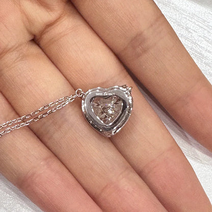1-4CT Full Moissanite Pendant Necklace With  Certificates Heart Cut Halo Diamond Necklaces For Women 925 Silver Fine Jewelry