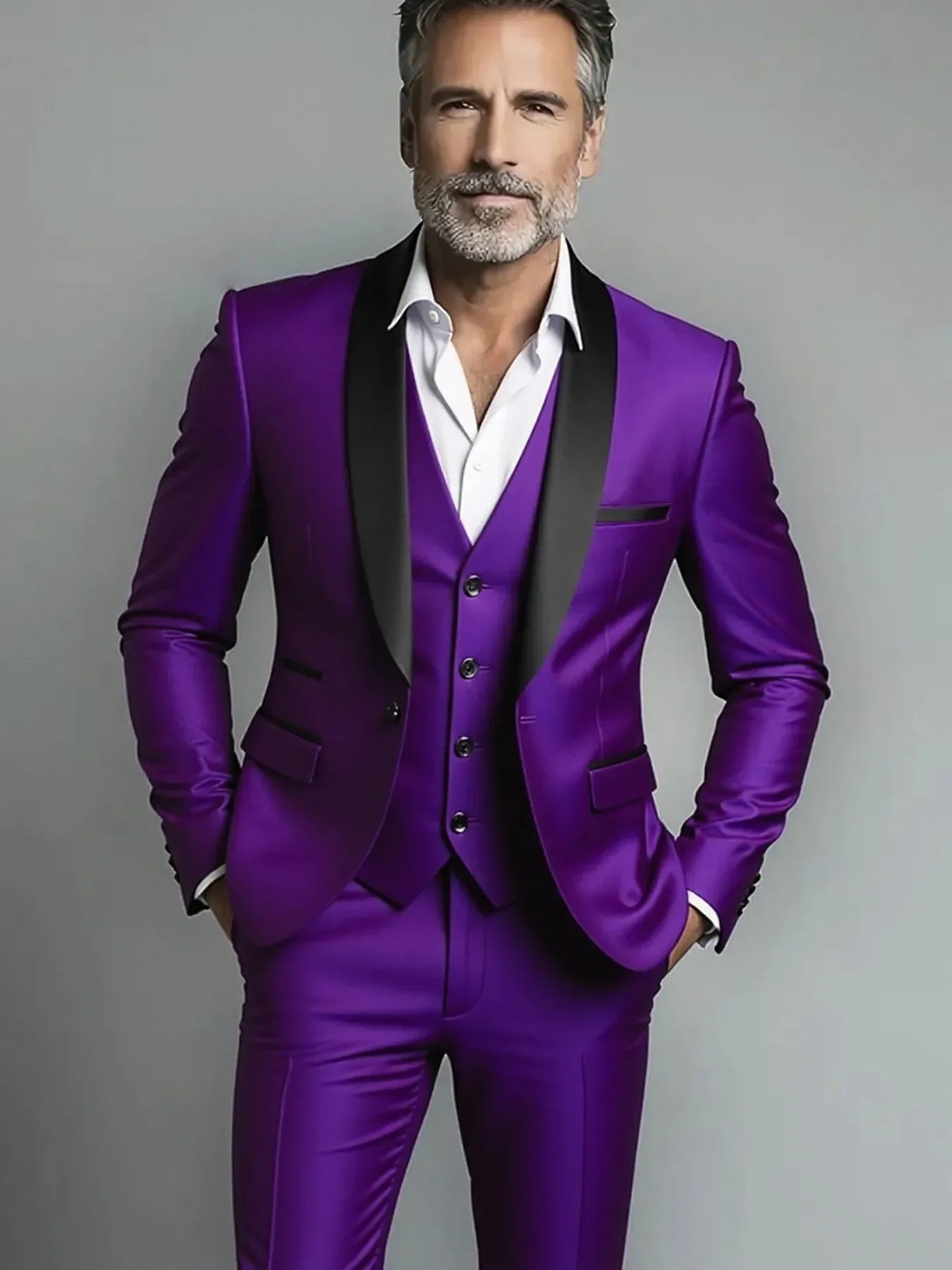 Black White Men Autumn Wedding Party Three Pieces Set Large Size Male Blazer Coat Pants and Vest Fashion Slim Fit Suit