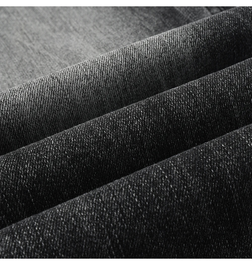 Men's Boot Cut Denim Jeans Gray Black High-Quality Cotton Pants Classic Slim Stretch Flared Trousers