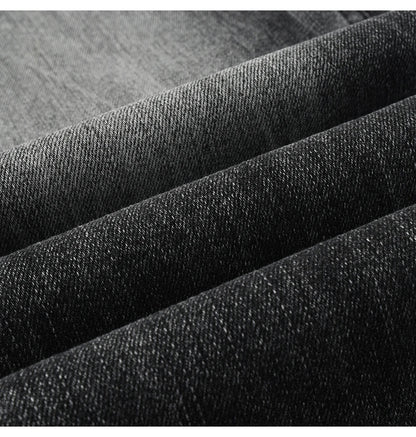 Men's Boot Cut Denim Jeans Gray Black High-Quality Cotton Pants Classic Slim Stretch Flared Trousers