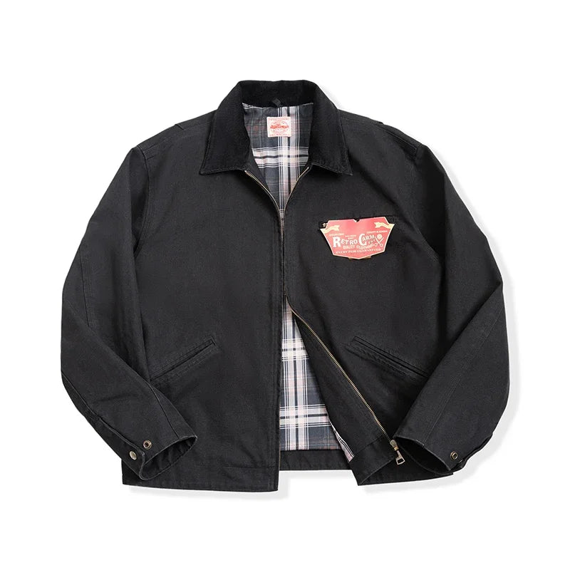 Vintage Detroit Hunting Jackets Men J001 Turn-down Collar Coats Heavyweight Cotton Jacket Multi-Pocket Casual Clothes