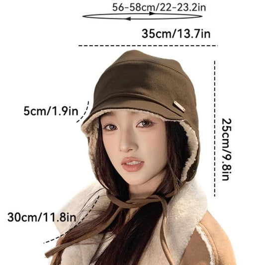Russian Hat New Thick Warm Lamb Fleece Winter Hats for Men Women Windproof Trapper Ski Earflap Cap Male Female Bombet Hat