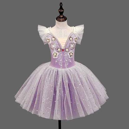 Children's Ballet Skirt Dance Girls Dress Tutu Performance Costume Flower Princess Ballet Girl Clothing Vestidos Kids Ballerine