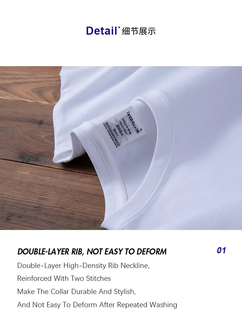 6.7oz 190grams Combed Cotton Tees Tshirts Mens Solid Tops Woman Male Custom Team Uniform Class Clothes Summer Customization