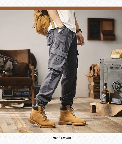 Men Fashion Military Cargo Pants Regualr Straight Fit Cotton Camouflage Green Black Grey Color Trousers W9202