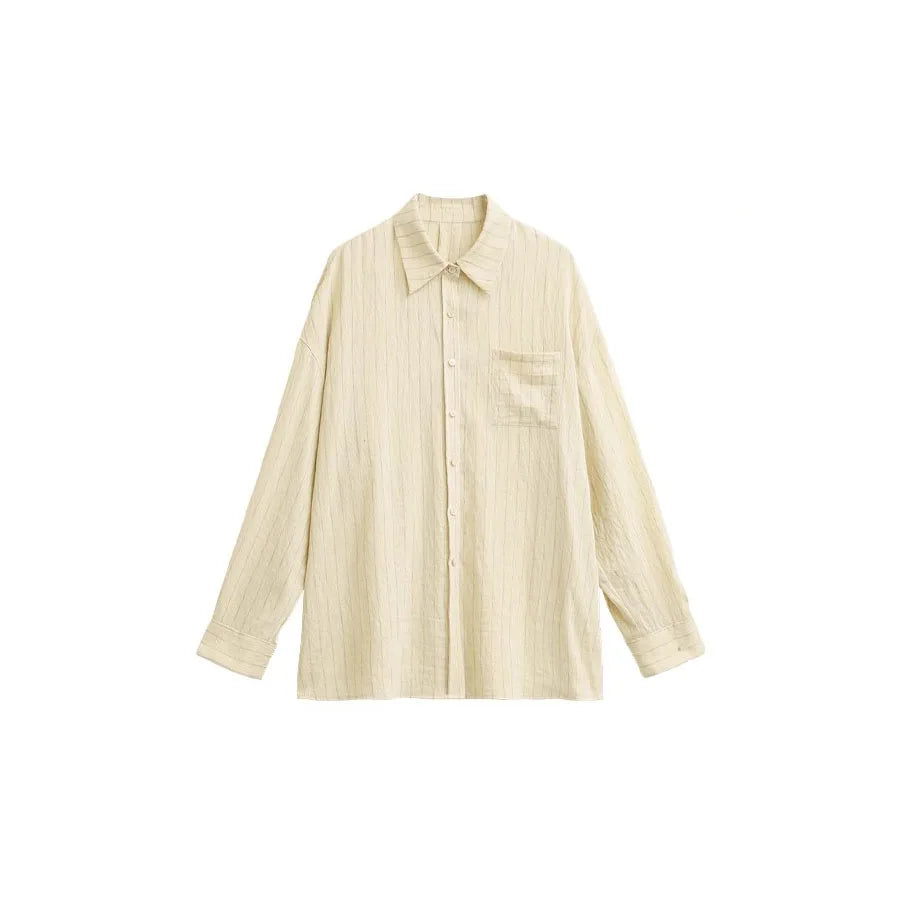 Women Dress Sets Stripe Shirt Loose Casual Long Sleeve Sunscreen Blouses Camisole V-neck Dresses Spring Autumn 2025