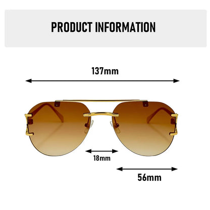 Oval Rimless Sunglasses Women Trendy 2026 Fashion Glasses UV400 Protection Brand Design Sunglass Lentes De Sol Mujer Zonnebril