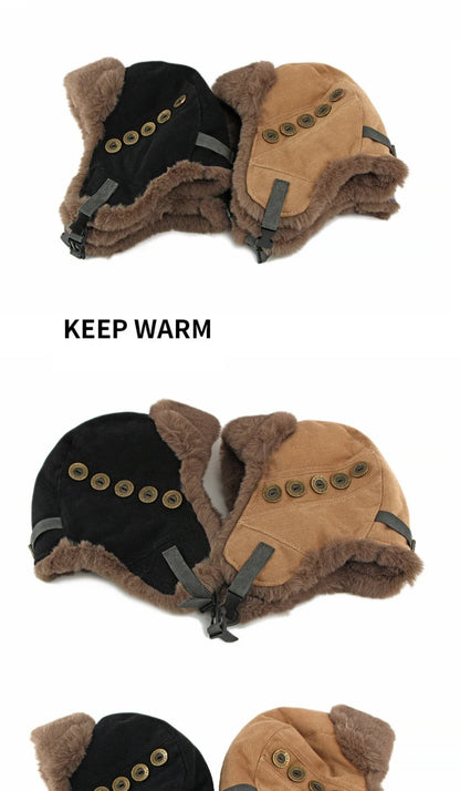 Russian Hat Thick Warm Winter Hat Men Women Windproof Ski Trapper Earflap Cap Faux Rabbit Fur Hat Male Female Bomber Hat