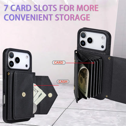 Crossbody Lanyard Leather Wallet Card Phone Case for IPhone 17 Air 16E 16 Pro Max 15 14 Plus 13 12 11 XS XR SE2020 Leather Cover