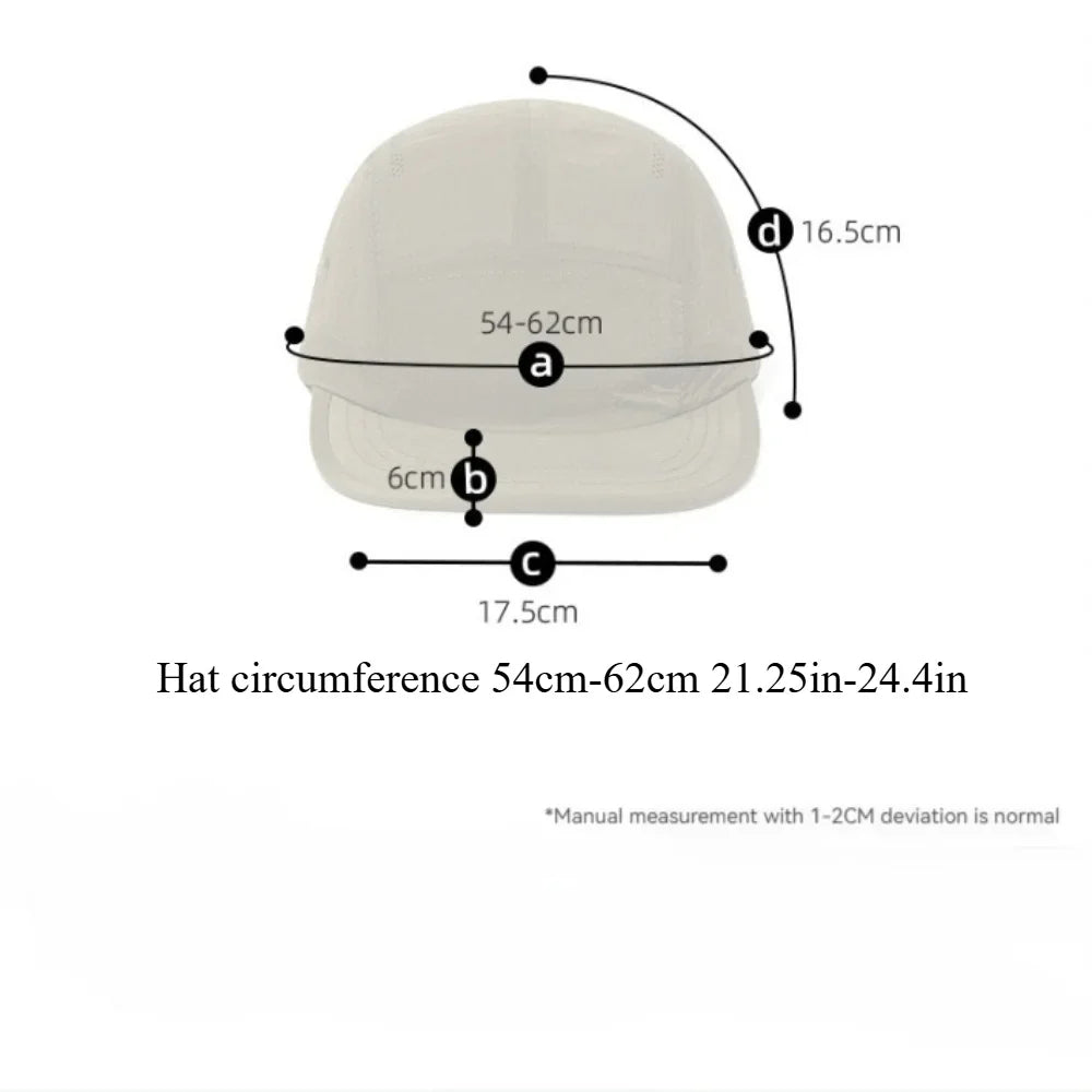 Waterproof Nylon Mesh Flat Top Baseball Cap for Men Women Suitable for Outdoor Sports Running Cycling Golf and Casual Wear