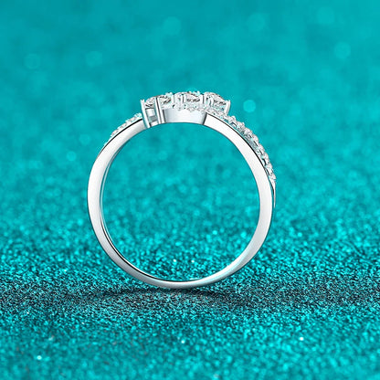 Full Moissanite Ring for Women 925 Sterling Silver with White Gold Plated Wedding Engagement Women's Ring Jewelry Wholesale