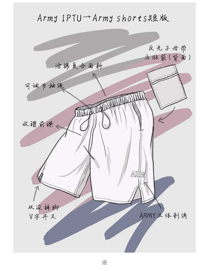 Retro Training Sports Shorts with Thin Letter Embroidered Straight Shorts for Men's Summer Fashion Pants