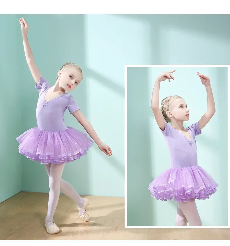 Children's Dance Costume Girl Dress Tutu Outfit Vestido Girls Clothes Ballet Leotard Robe Fille Summer Ballet Skirt Baby Dresses
