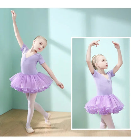 Children's Dance Costume Girl Dress Tutu Outfit Vestido Girls Clothes Ballet Leotard Robe Fille Summer Ballet Skirt Baby Dresses