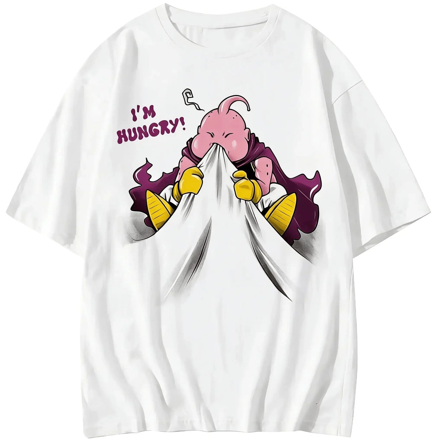 2026 Summer Dragon Ball Majin Buu Vintage Anime T-shirt Men's Pure Cotton Casual Loose Sports Daily Top