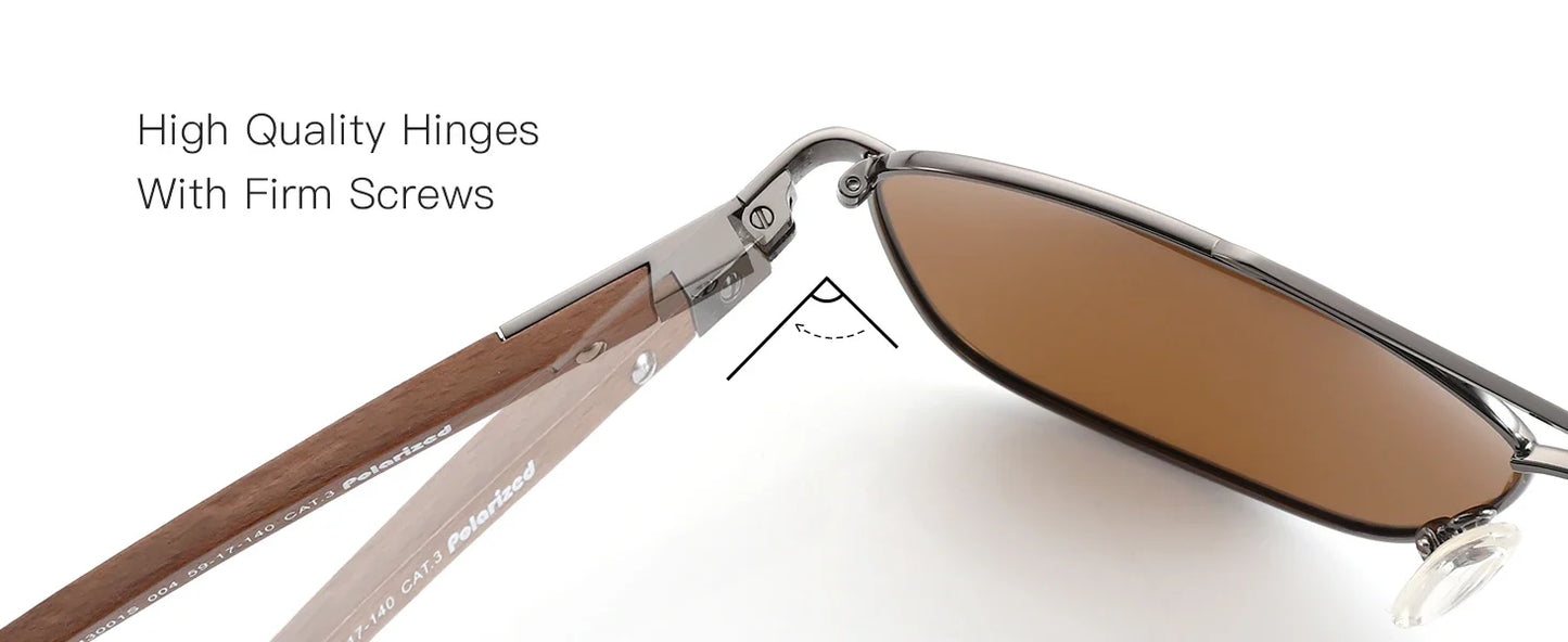 2026 Trend Polit Wood Polarized Sunglasses for Men UV Protection Fishing Driving Golf