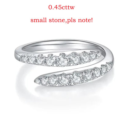 10 Gems Full Moissanite Rings for Women Sparkling Flawless Lab Created Diamond Wedding Band S925 Sterling Silver Jewelry