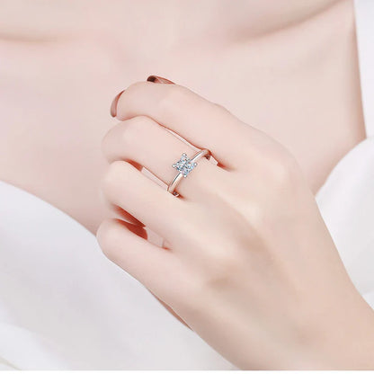 1ct 2ct Princess Cut Moissanite Lab Diamond Ring For Women 925 Sterling Silver Pass Diamond Test Bands Party Wedding Rings