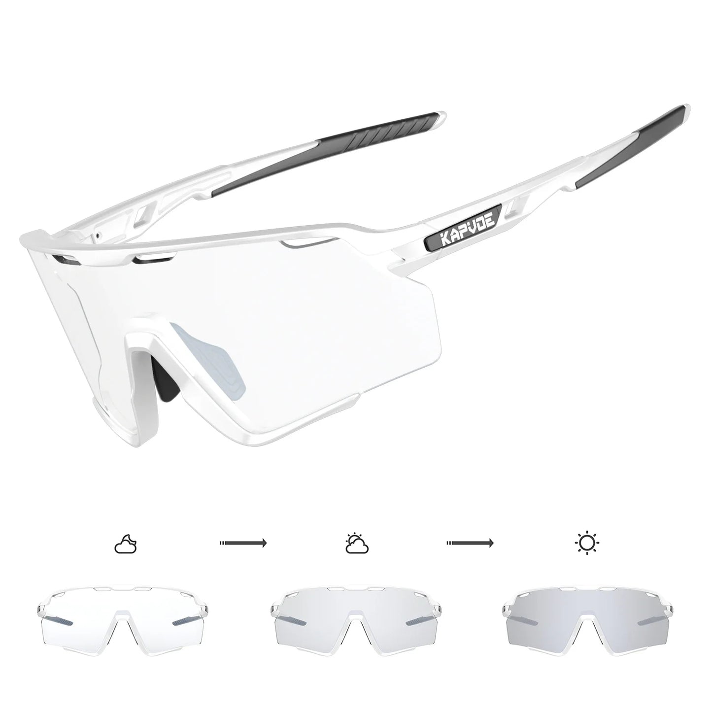 Photochromic Cycling Glasses Silver Lens Sunglasses Multi Color Men Women Bike Outdoor Eyewear Riding Driving Running