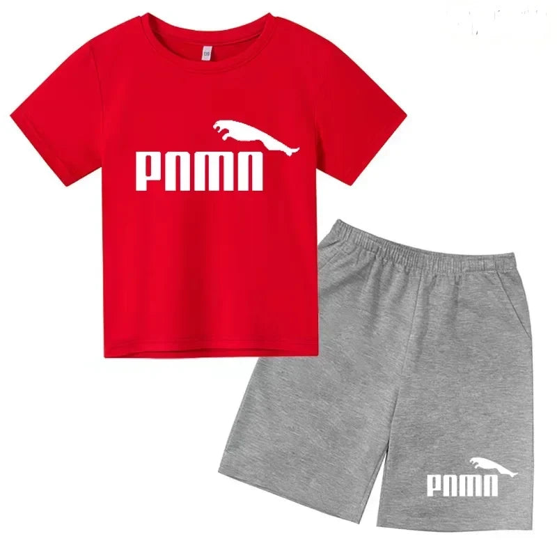 Des vêtements esthétiques pour les enfants de 3 à 12 ans, T-shirt imprimé avec des lettres, blouse à manches courtes et pantalon