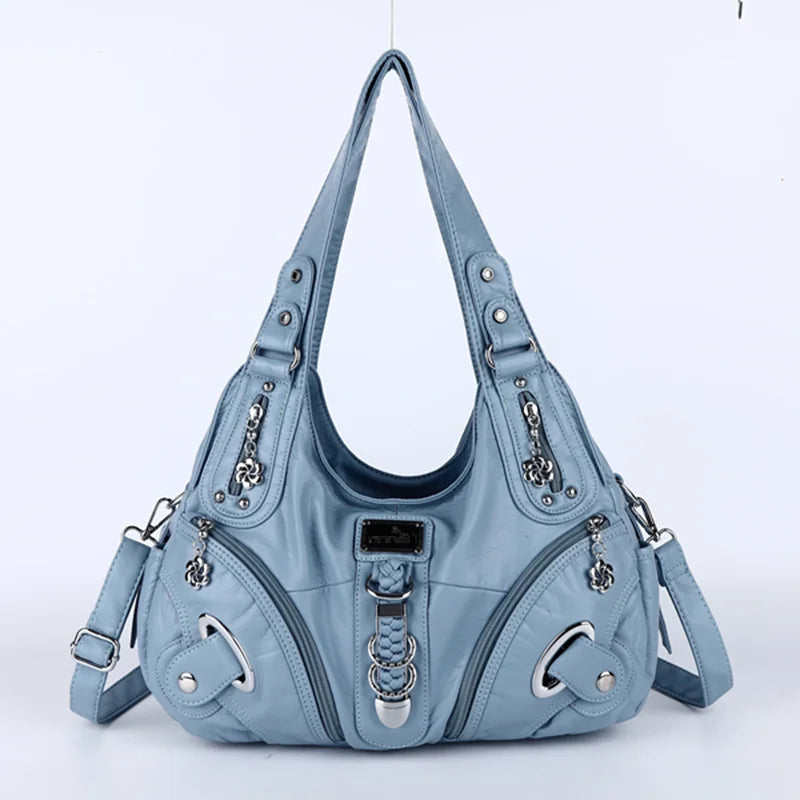 Women Handbags Fashion Shoulder Bag Large Black Tote Top-handle Shopping Pack Multiple Pockets Satchel Lady  Purse