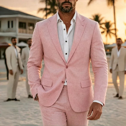 2 Pieces Lightweight Linen Suit Separates Jacket with Pants for Men Summer Wedding Groom Tuxedo Vestidos Madre Del Novio 2026