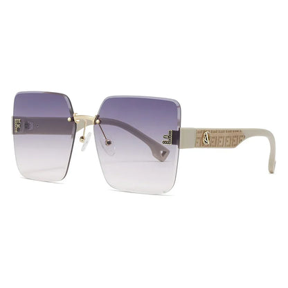 2025 New Fashion Gradient Sunglasses Women Square POLARIZED Ladies Sun Glasses Girls Rimless Vintage Luxury UV400 Gafas De Sol