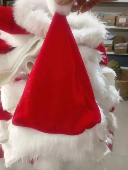 Santa Claus Cosplay Costume Christmas New Year Men Costumes Red Deluxe Classic Adults Xmas Set Carnival Party RolePlay Suits