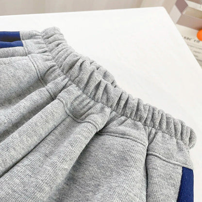 Boys Contrast Alphabet Full Zip Sweatshirt Jacket+Sweatpant Workout Set School Kids 2PCS Tracksuit Children Jogger Outfit 5-16Yr
