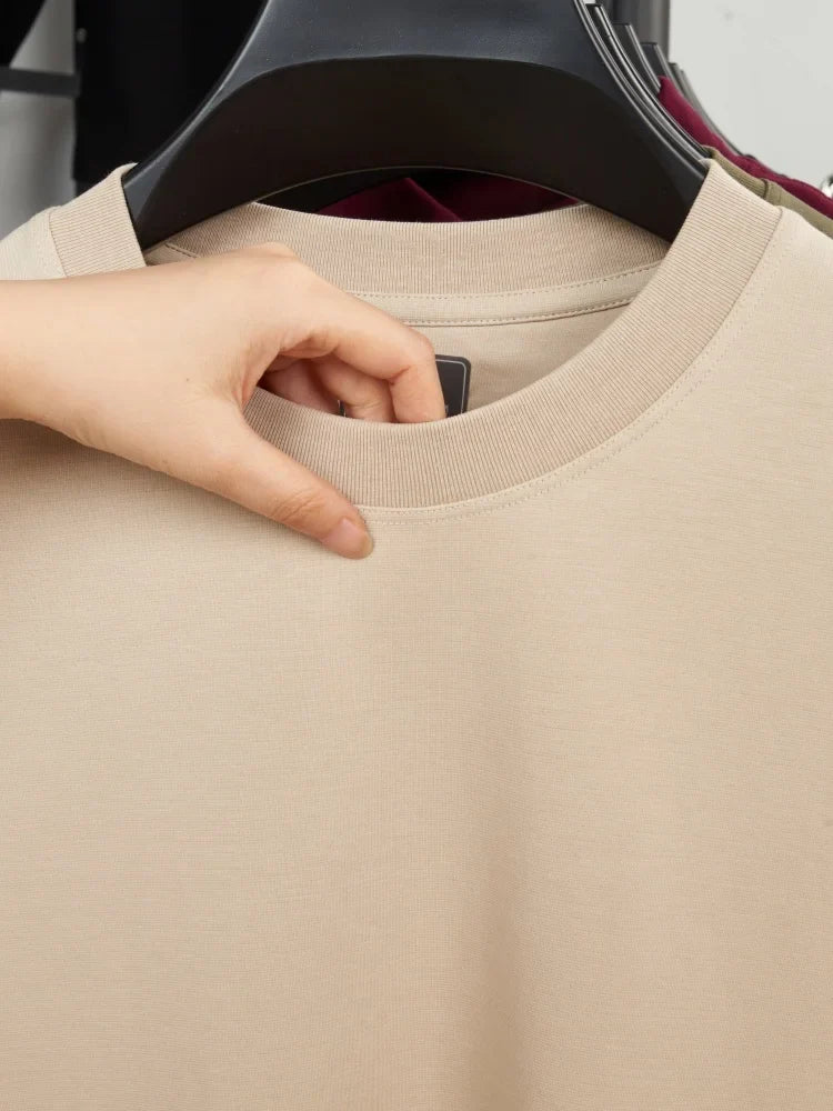 Fashionable Spring and Autumn New Comfortable Round Neck T-shirt High End Men's Bestselling Letter Embroidered Long Sleeve Top