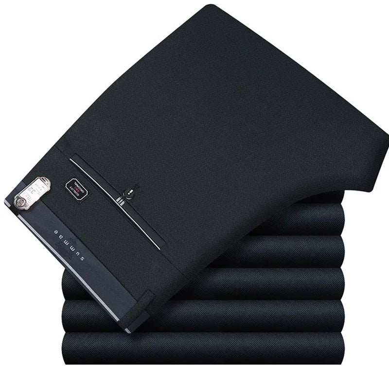 Mens Suit Pants Summer Thin Men Dress Pants Straight Business Office Mens Formal Pants Big Size Classic Trousers Male