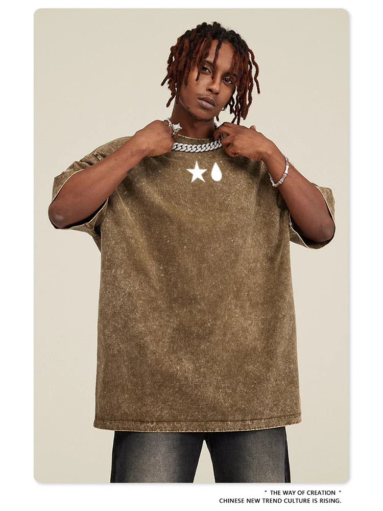 Anime Hunter X Hunter Hisoka And Chrollo Logo Washed Graphic TShirt Men Vintage T-Shirts Casual Cotton Streetwear Harajuku Top