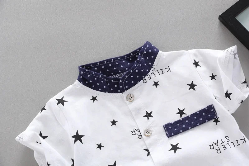 New Summer Baby Clothes Suit Children Boys Casual Shirt Shorts 2Pcs/Sets Infant Outfits Toddler Fashion Costume Kids Tracksuits