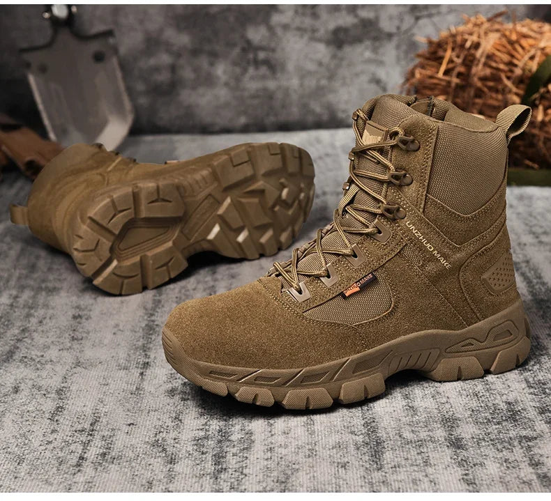 New Men Tactical Boots Ankle Waterproof Desert Hunting Hiking Shoe Unisex Lace Up Male Army Boot Brand Motorcycle Climbing Shoes