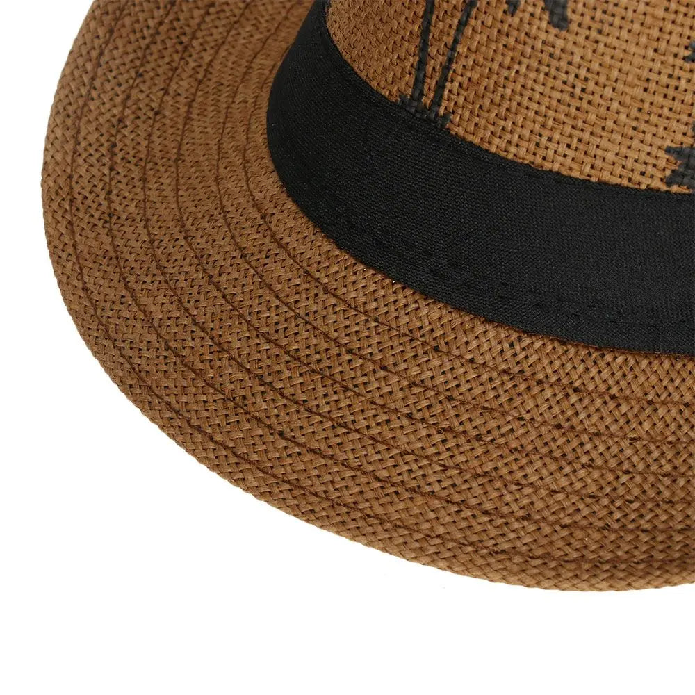 New Spring Summer Beach Cap Men Women Coconut Trees Pattern Top Hats Fedora Cap Jazz Hat Casual Fashion Sun Hat