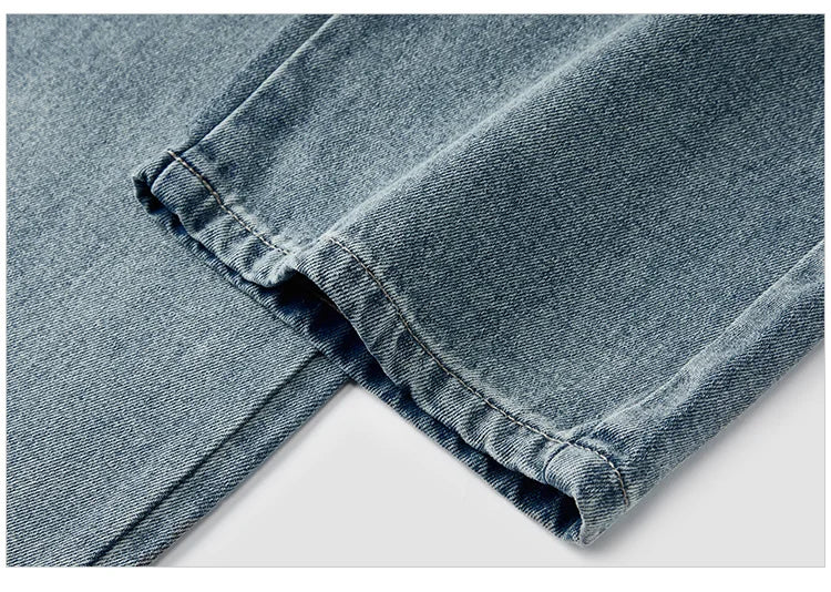 Jeans Women Heightening Pure Cotton Long Trousers Autumn 2024 New Flesh-hiding Wide-leg Trousers