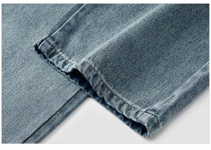 Jeans Women Heightening Pure Cotton Long Trousers Autumn 2024 New Flesh-hiding Wide-leg Trousers