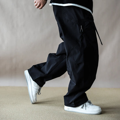 Mens Outdoor Water Resistant Quick Dry Cargo Jogger Pants Loose Fit Lightweight Breathable Streetwear Trendy Summer Casual Baggy