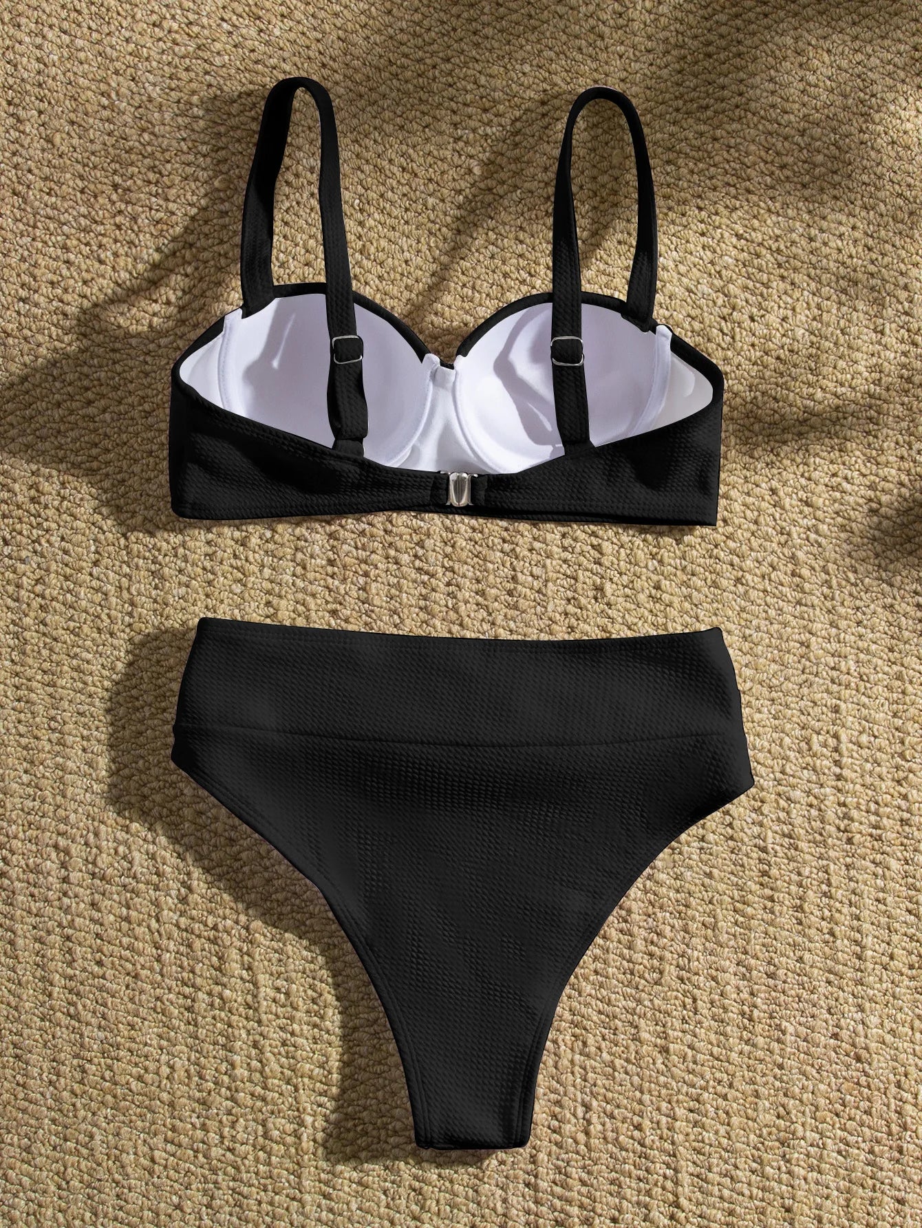 Sexy Push Up Underwire Swimwear Women Solid White Black Padded Buckle One Piece Swimsuit Beach Bathing Suit Bodysuit Monokini