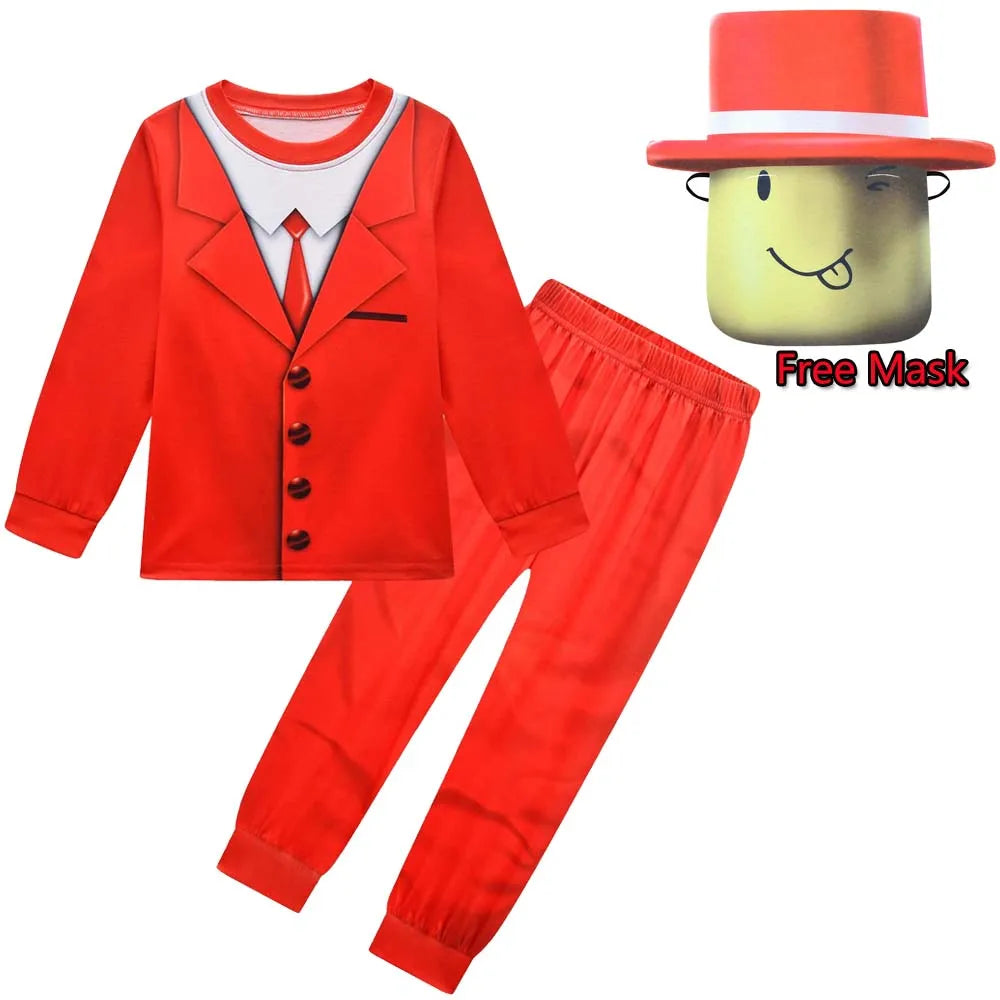 Pocket Devs VR Cosplay Costume Red Suit Set Devs-ROB Game Roleplay Outfit for Boys Girls Halloween Party Cosplay Ready To Ship
