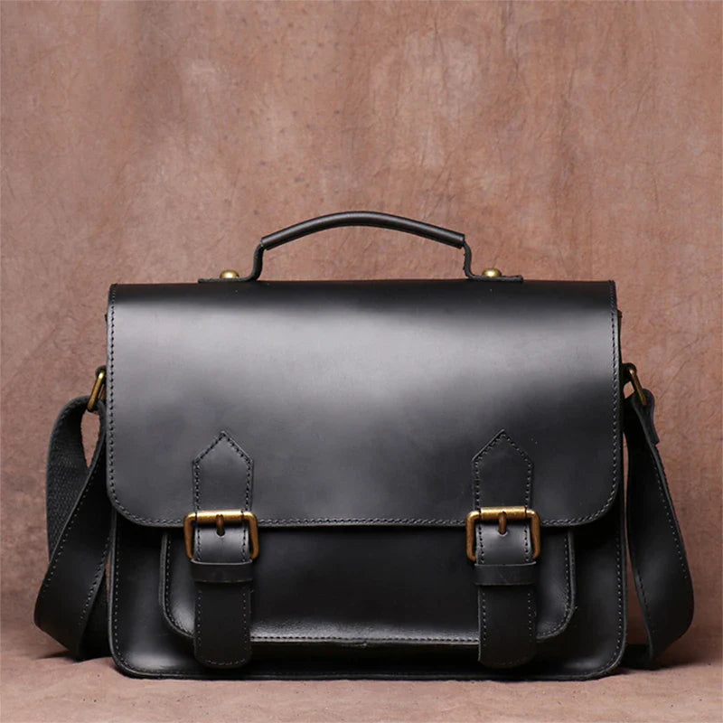 Retro Real Leather Messenger Bags Men and Women Shoulder Bag Natural Cowhide Crossbody Casual Handbag Luxury Cambridge Bags