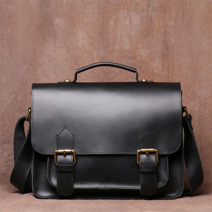 Retro Real Leather Messenger Bags Men and Women Shoulder Bag Natural Cowhide Crossbody Casual Handbag Luxury Cambridge Bags