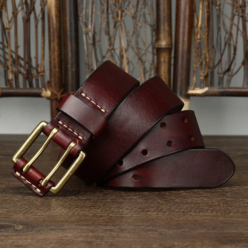 105-125cm Men's Genuine Belt Pin Buckle Retro Cowhide Waistband Jeans Suit Pants Decoration Belts DIY Male Accessories