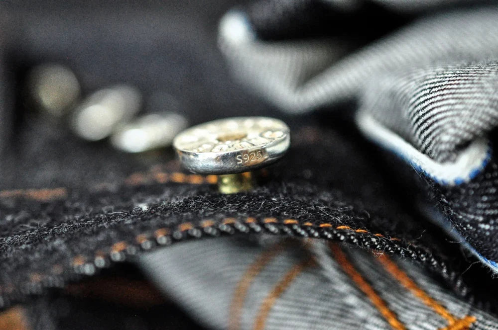 Mens Jeans Boxing Selvedge Denim Jeans Color Cotton Jeans for Men Silver Buttons Taper Fit  12.5 Oz