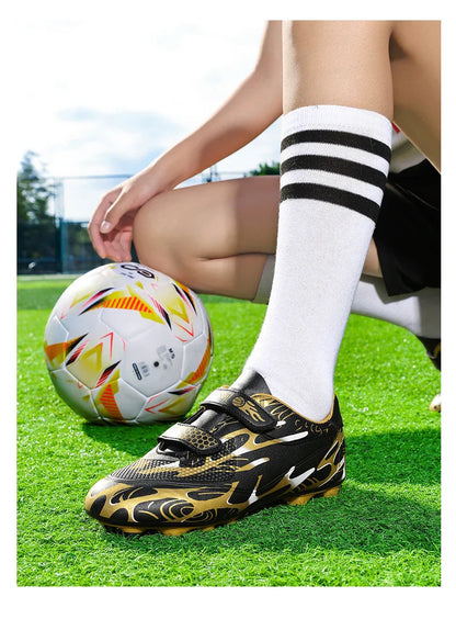Professional Soccer Shoes Kids Long Spikes FG Football Boots Outdoor Grass Cleats Turf Football Shoes Boys Training Soccer Boots