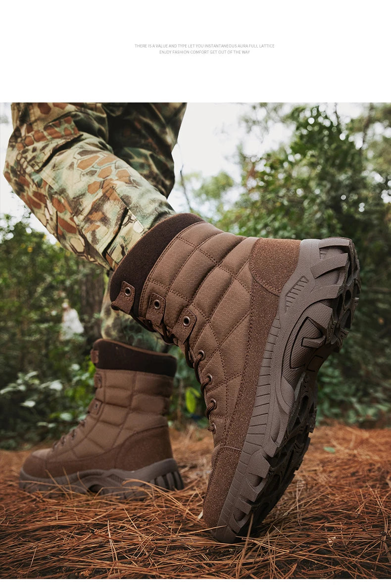 Men's Tactical Boots Ankle Outdoor Hiking Desert Boots Sports Climbing Shoes Military Work Waterproof Work Safety Hunting Shoes