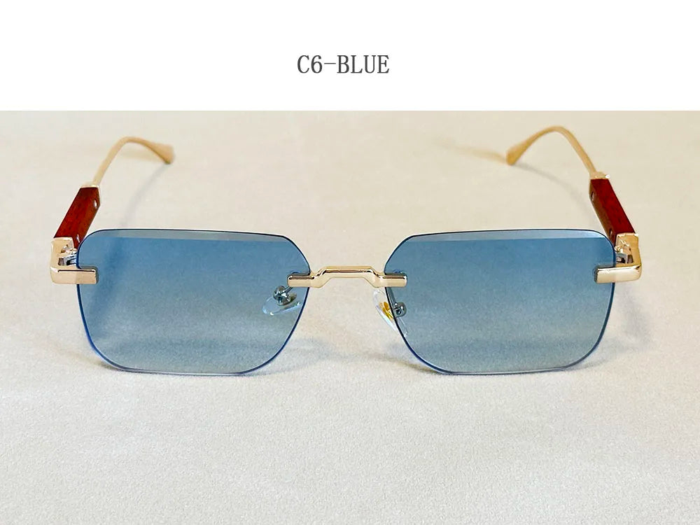 Vintage Square Sunglasses For Men Rimless Sunglasses Women Trendy Retro Fashion Glasses Gafas De Sol Hombre Lunette Soleil Femme