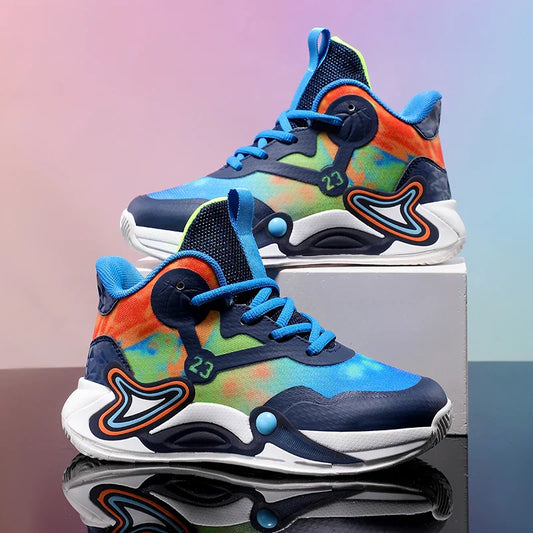 Children Basketball Shoes Breathable Mesh Boys Girls Fashion Sneakers School Sport Shoes Kids Casual Trainers Outdoor Athletic