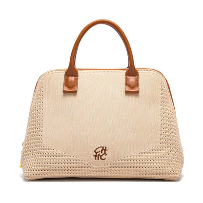 Women's Tote Bag Summer New Apricot Large Capacity Beach Bag Leisure Vacation Shoulder Bag
